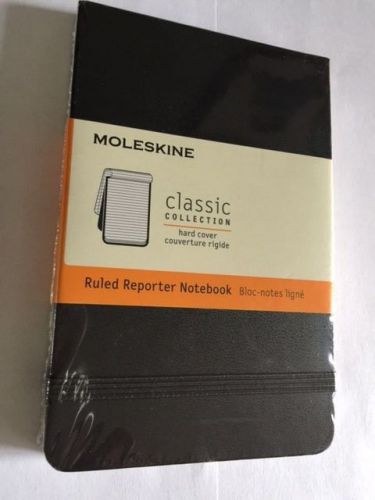 NEW Moleskine BLACK Pocket RULED REPORTER NOTEBOOK Hard 192 PAGES SEALED #5489