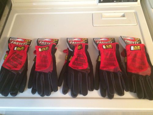 (Lot Of 5 Pair) Mechanix Wear FAST FIT Gloves RED MEDIUM