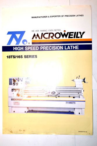 Microweily high speed precision lathe 18ts/16s series data sheet #rr922 for sale