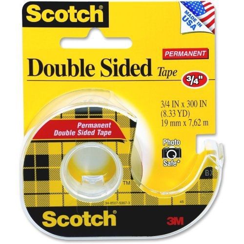 Scotch double sided tape with dispenser, 3/4 x 300 inches (237) for sale