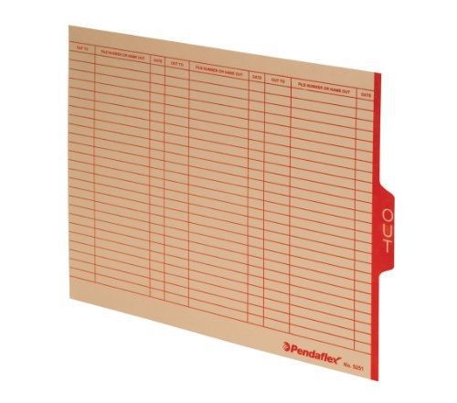 Pendaflex  Manila End Tab Outguides  With Red Center Tab Printed Out, Letter