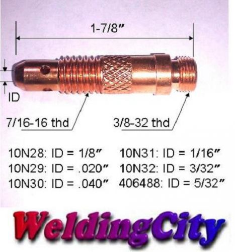 WeldingCity 5-pk Collet Body 10N28 (1/8&#034;) for TIG Welding Torch 17/18/26