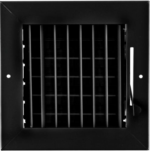 6w&#034; x 6h&#034; ADJUSTABLE AIR SUPPLY DIFFUSER - HVAC Vent Duct Cover Grille [Black]