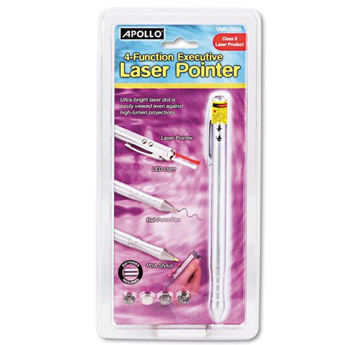 Class Two Four-Function Executive Laser Pointer- Projects 150 Yards- Silver
