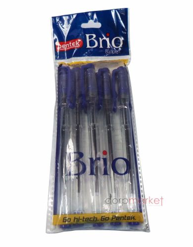Pentek brio  blue ball pen pack of 5 for sale