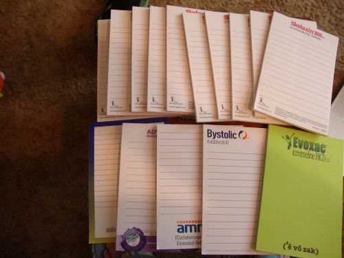 ~~PHARMACEUTICAL DRUG REP PAPER NOTEPADS~15 PADS~STICKY PADS~NEW~LINED~UNLINED~