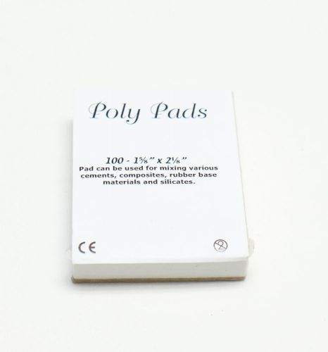 Dental Disposable Mixing Poly Pad 1 5/8&#034; x 2 1/8&#034; Pack of 12 (100 sheets/pad)