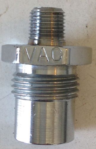 Vacuum adaptor,DISS , male, medical, Ohio with 1/8&#034;NPT male,Chrome plated,,used