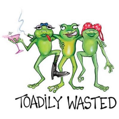 Toadily Wasted 2 Frog HEAT PRESS TRANSFER for T Shirt Tote Sweatshirt Quilt 259d