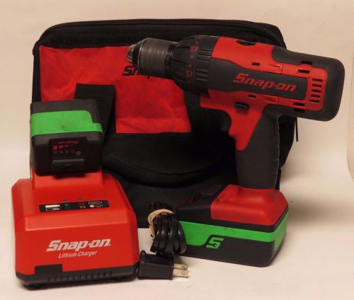 SNAP-ON 1/2&#034; Hammer Drill Set 18V Lithium Ion CDR8850H Batteries Charger Bag