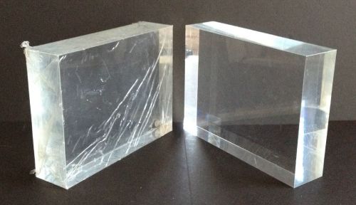 2 solid acrylic blocks fixture display risers.. 8&#034; x 6&#034; x 2&#034;,jewelry,glass,sculp for sale