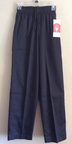 (z45) NEW Black Tapered Leg Professional Chef&#039;s Pants CHEF WORKS XS