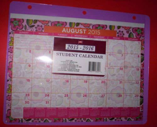 2016-2017 Student Calendar W/3-hole sleeve for binder - 9 1/8&#034; x 11 3/8&#034; ~PURPLE