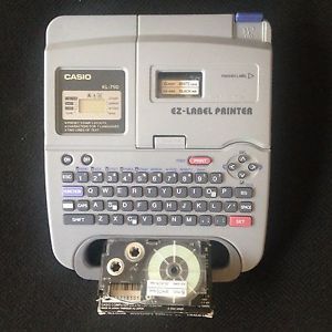 Casio® kl-750 2 lines thermal ez-label printer + 6mm wide x 12 meters white tape for sale