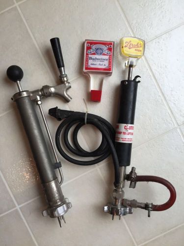 Budweiser &amp; Stroh&#039;s Beer Keg Taps Handle Hose Pumps