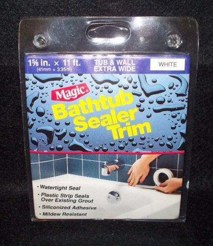 MAGIC BATHTUB SEALER TRIM TUB &amp; WALL WATERTIGHT SEAL WHITE NEW
