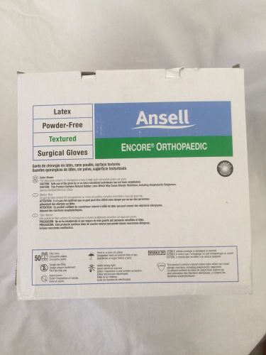 Ansell ENCORE Latex Textured Surgical Gloves ~ 50 Pair ~ Size 7 1/2