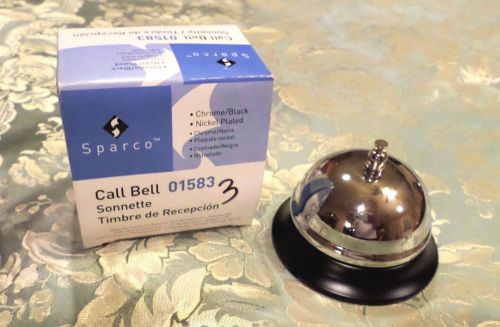 SPARCO CHROME/BLACK NICKEL PLATED SERVICE CALL BELL HOTEL RESTAURANT TEACHER