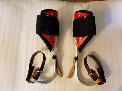 Tree Climbing Spike Set,Aluminum Pole Climbing Spurs Climbers Adjustable Red