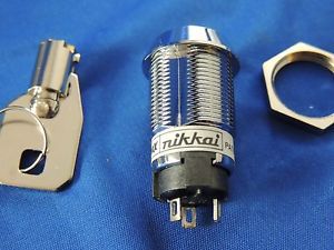 Lot of 2 NEW Nikkai 19mm Round Keylock Electronic Security Switches 250V/3A