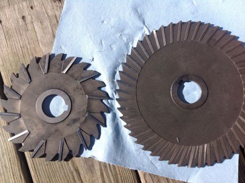 Lot Of Two Slitting Cutters , 1 1/4&#034; Hole Size , 8&#034; And 6&#034; Diameter