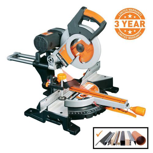 Evolution power tools 15 amp 10 in. multi-purpose double bevel sliding miter saw for sale