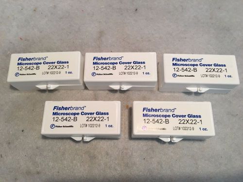 Fisherbrand Microscope Cover Glass 12-542-B 22x22-1 1oz. (Lot of 5 Boxes)