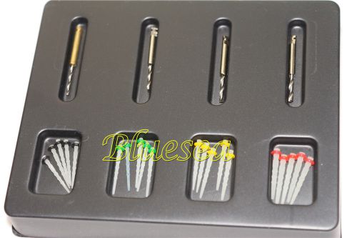 1 Box AAA High-intensity Dental Quartz Screw Pile Fiber Resin Post 4 Drills Burs