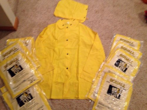 Lot of 11 yellow rain jackets with hood new size xl for sale