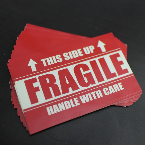 25 pcs 3x2 fragile handle with care warning label shipping cracked &amp;peel sticker for sale