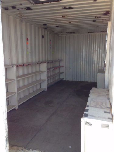 20&#039; Used Shipping Container with extra side steel door and shelving