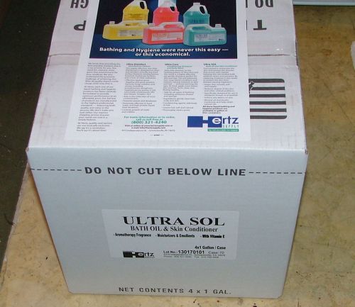 SEALED CASES OF (4) 1 GALLON BOTTLES OF HERTZ  ULTRA SOL BATH OIL &amp; CONDITIONER