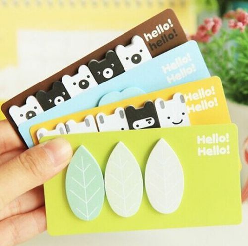 1 PCS Cute Animal Memo Sticker Bookmark Index Tab Pads Flags Sticky Notes-Random