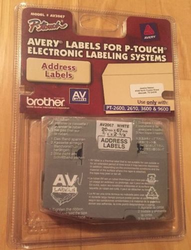 P Touch Avery Address Labels AV2067 Brother PT 2600 2610 3600 9600