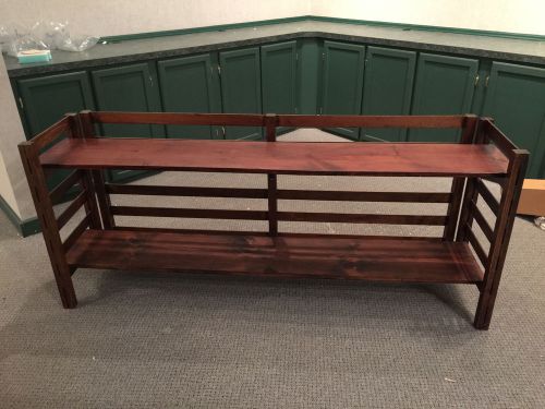 Wood display rack : 68&#034; long  18&#034; deep 29&#034; tall - for business or home - 2 shelf for sale