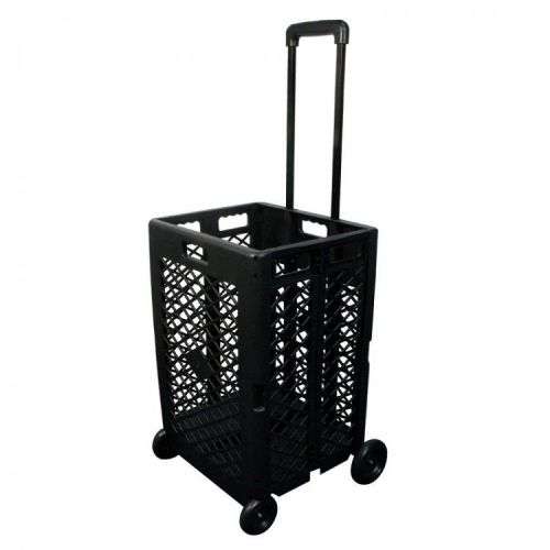 Rolling shopping cart folding utility basket storage wheeled laundry trolley new for sale
