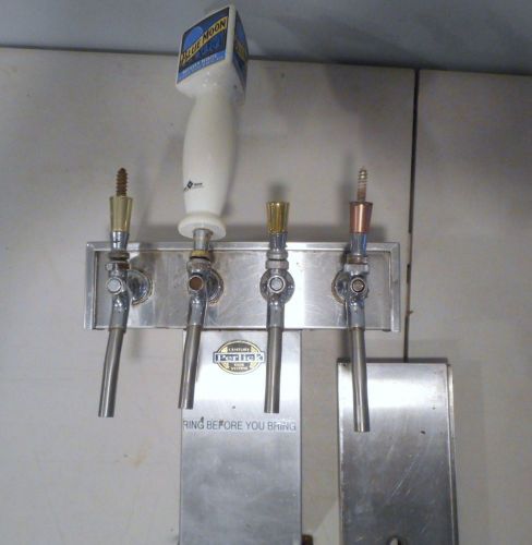 Perlick Century Beer System 4 Tap Draft Beer T Tower W/ BM Tapper &amp; Drain Tray