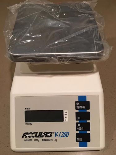 NEW Acculab V-1200 Digital Scale 1200g x 0.1 Capacity Power Supply MSRP $299.99!