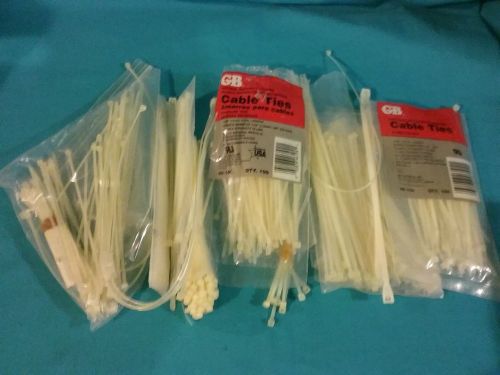 Over 300 4-inch Nylon Cable Zip Ties, Natural White