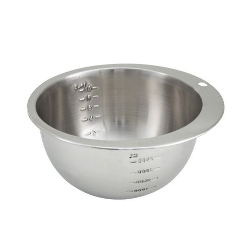 Winco smb-10 stainless steel measuring bowl - 10 cups for sale