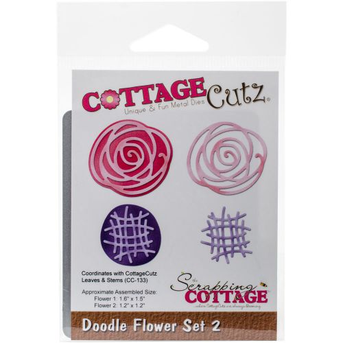 Cottagecutz die-doodle flower set 2, 1.1 inch to 1.6 inch 818561025826 for sale