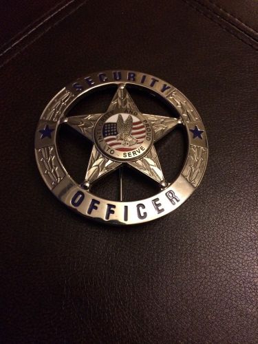 Obsolete 80&#039;s Vintage Round Style Security Officer Badge   NICE    L@@K
