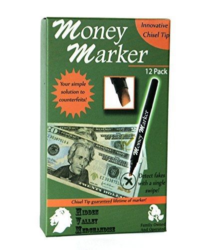 HVM Money Marker --- Counterfeit Bill Detector Pen with Upgraded Chisel Tip -