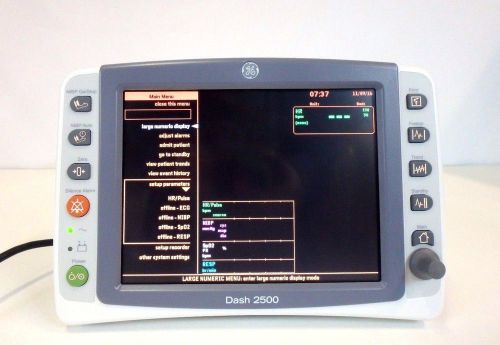 Ge dash 2500 vital signs patient monitor 2038652-001 w/ printer medical for sale