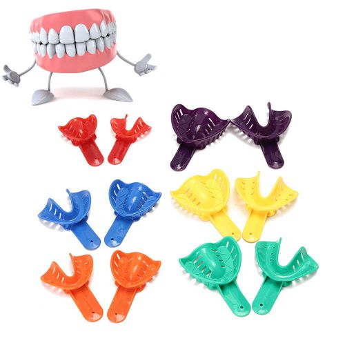 12 Pcs Dental Impression Tray Plastic 6 Sizes Autoclavable L/M/S Adult/Child U/L