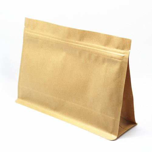 Kraft Paper Bags Zip Lock Side Gusset Horizontal Version Packaging Food Pouches