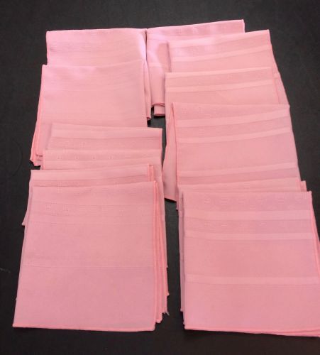 12 ROSE PINK Hemmed Polyspun Cloth Linen Napkin - 17&#034; x 17&#034;