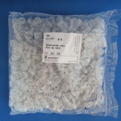 Pack/500 Sarstedt Screw Caps w/0-ring for Micro Tubes # 65.716