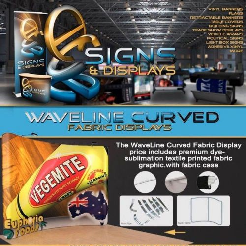 20ft, waveline curved trade show display with carry case. for sale