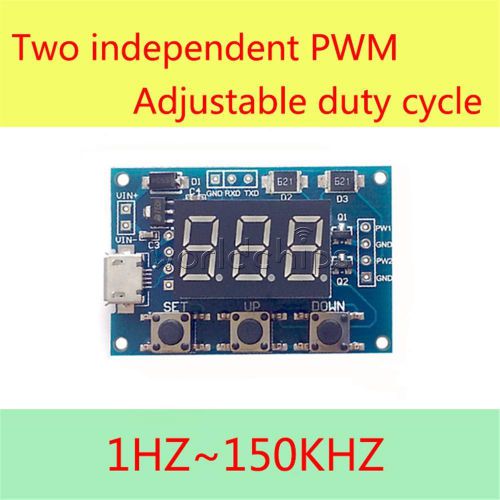 2CH Independent PWM Generator LED Digital Tube Duty Cycle Pulse Frequency Module